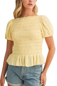 Butter Yellow Smocked Spring Top